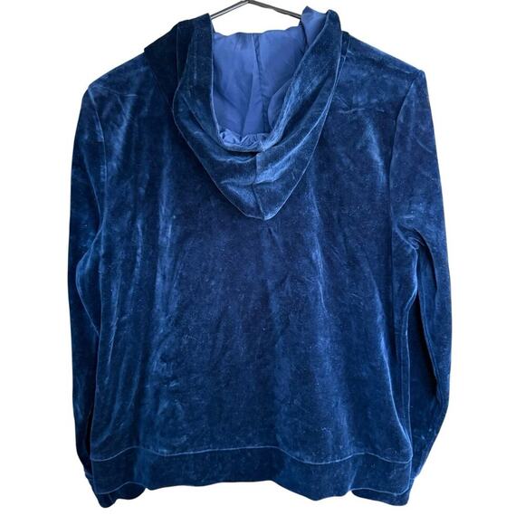 Lauren Ralph Lauren Womens Jacket Full Zip Hoodie Velvet Gold Crest PETITE L - Picture 5 of 11